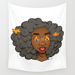 Stormy Grey Edda • Melaninated Girl Power • Black Girl Magic Wall Tapestry