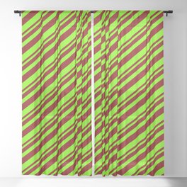 [ Thumbnail: Maroon and Green Colored Striped/Lined Pattern Sheer Curtain ]