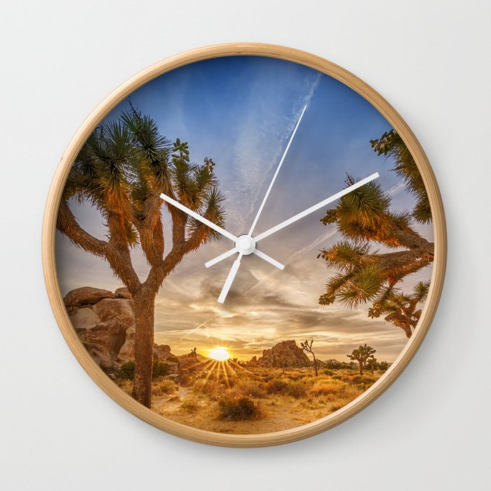 Gorgeous Sunset at Joshua Tree National Park Wall Clock