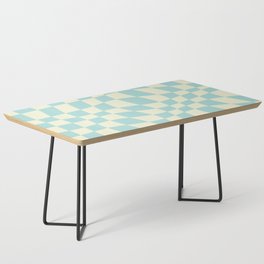 Warped Checkered Pattern (mint blue/cream) Coffee Table