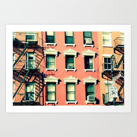 Orange Houses, New York Art Print