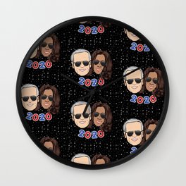 galaxy dream team: biden harris 2020 cartoon sunglasses Wall Clock