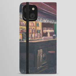 Pub Evening with Bar and Fireplace in Lonely Scottish Highlands iPhone Wallet Case