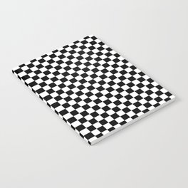 Classic Black and White Race Check Checkered Geometric Win Notebook
