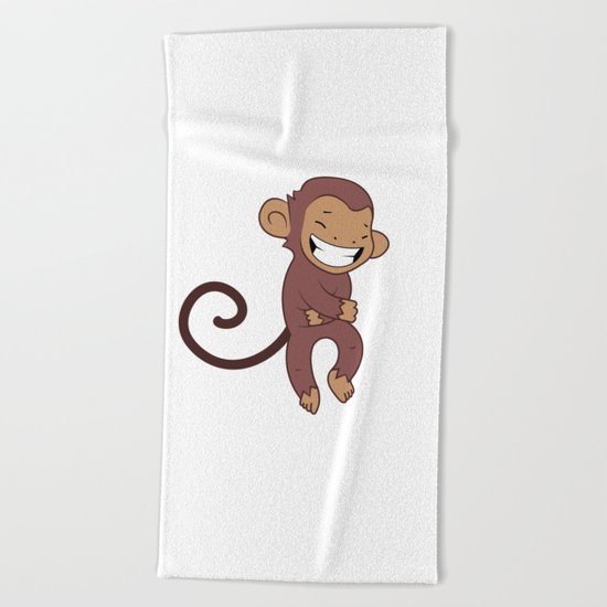 Laughing monkey Beach Towel