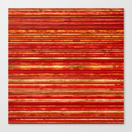 Brush Lines and Strokes -Reds and Gold Canvas Print