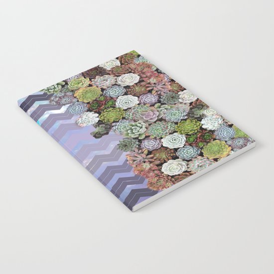 Lavender Opal & Succulent Chevron Notebook