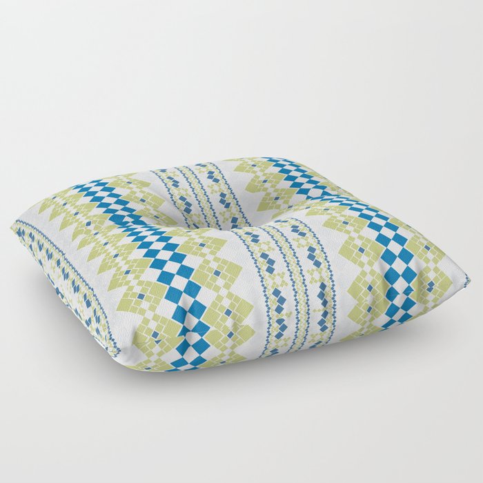 Modern Bohemian Pattern - Blue and Green Floor Pillow