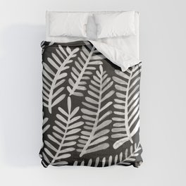 Modern Fronds – White on Black Palette Comforter