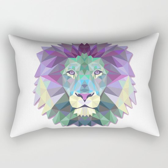 Colorful Lion Rectangular Pillow