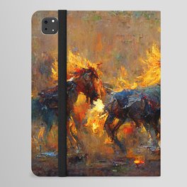 Flaming Horses iPad Folio Case