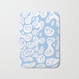 Pastel Blue Dripping Smiley Bath Mat