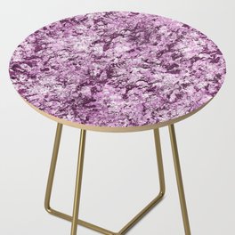 Purple Lavender White Sponge Painting Side Table