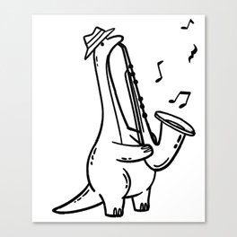 Brontosaurus Sax Player Canvas Print