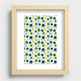 Blue and green dots Recessed Framed Print