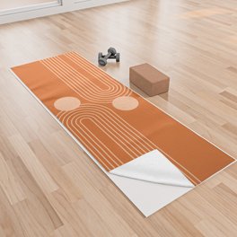 Mid Century Modern Geometric 194 in Orange Shades Yoga Towel