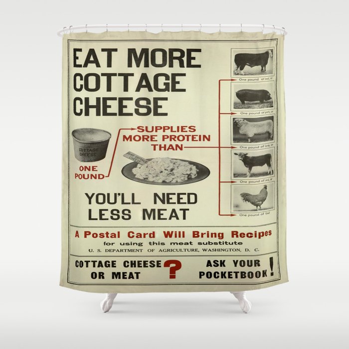 Vintage Poster Cottage Cheese Shower Curtain By Mosfunky Society6