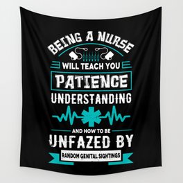 Being A Nurse Funny Sassy Vintage Typography Quote Wall Tapestry