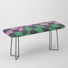 Colorful Checkerboard Pattern 3 Bench