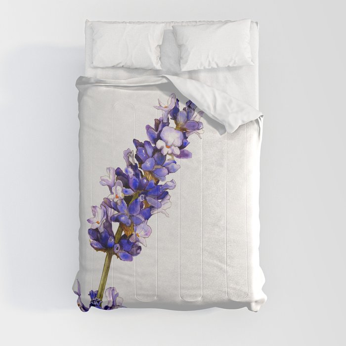 Mediterranean Lavender on White Comforter