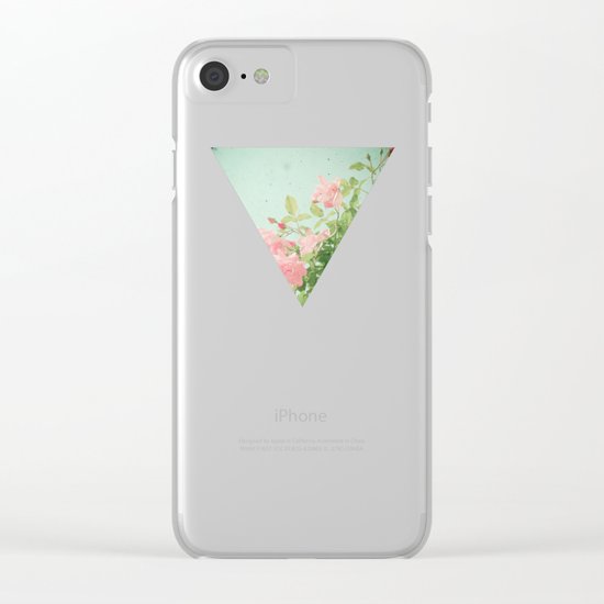 Pink Roses Clear iPhone Case