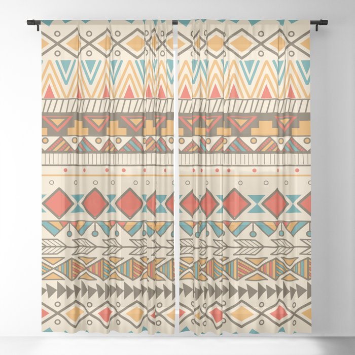 Aztec pattern 03 Sheer Curtain
