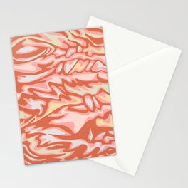 FLOW MARBLED ABSTRACT in TERRACOTTA AND BLUSH Stationery Card