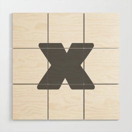 x (Grey & White Letter) Wood Wall Art