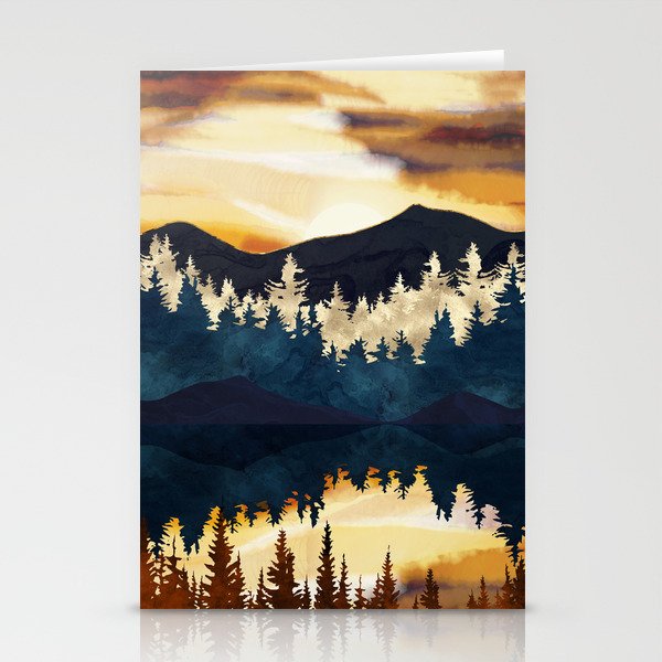 Fall Sunset Stationery Cards