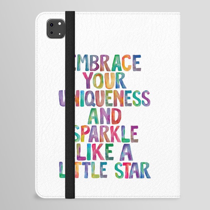 Embrace Your Uniqueness and Sparkle Like a Star in Rainbow Watercolors iPad Folio Case