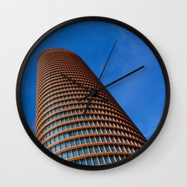 Spain Photography - The Tall Sevilla Sky Scraper In Seville Wall Clock