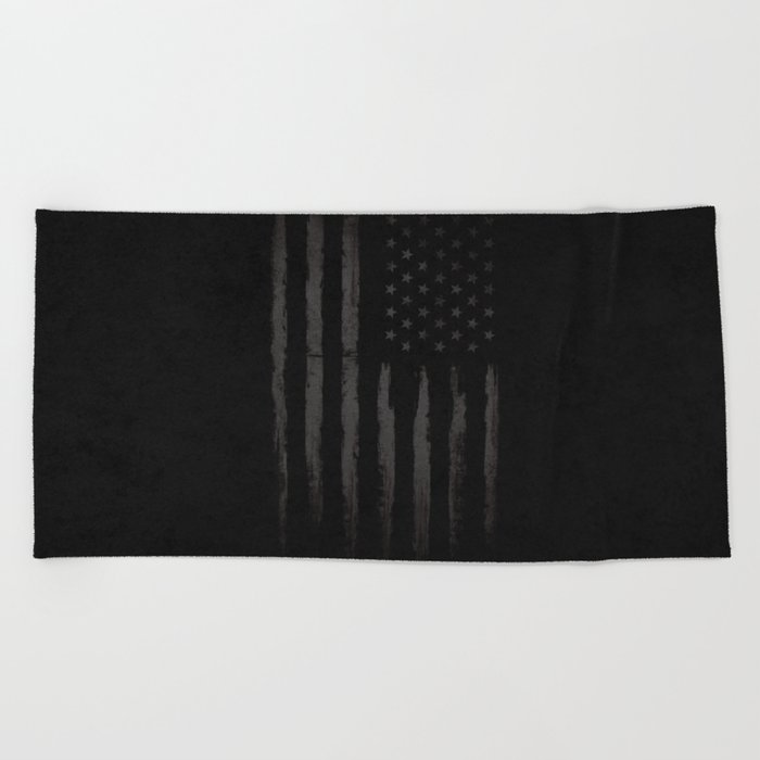 Black American flag Beach Towel