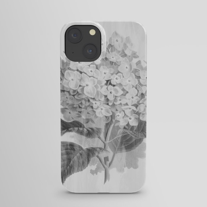 Distressed Hydrangea {grey ~ white} iPhone Case