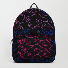Swirls and Silk - Bisexual Flag Backpack | Drawing, Abstract, Prideflag, Bisexualprideflag, Pattern, Swirls, Stephobrien, Spirals, Black, Bisexual 