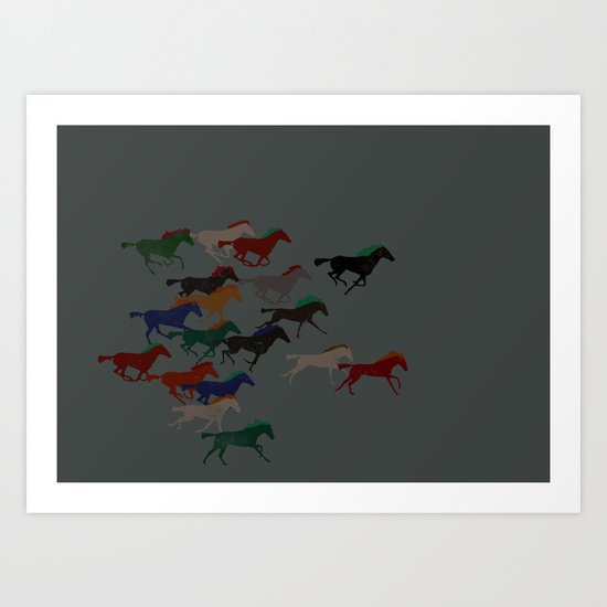 Horse Stampede Art Print