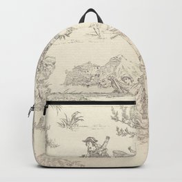 Beige toile de Jouy Backpack | Tapestry, Love, Versailles, Graphicdesign, Jouy, Retro, Design, Vintage, Grey, Style 