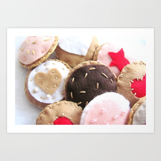 Felt Cookies Art Print