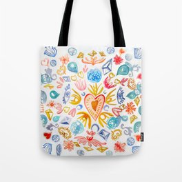 Heart Mandala Watercolor Illustration Tote Bag