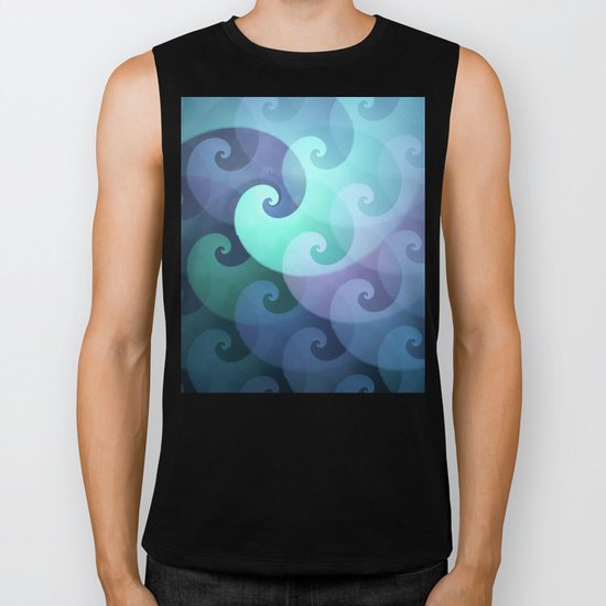 Curly ocean waves Biker Tank
