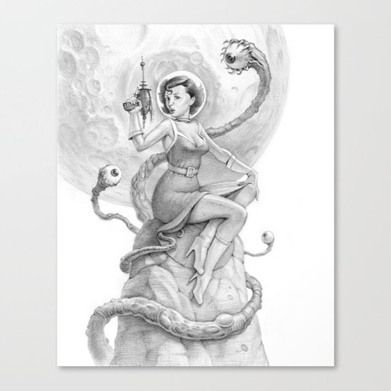 Astro Babe B&W Canvas Print