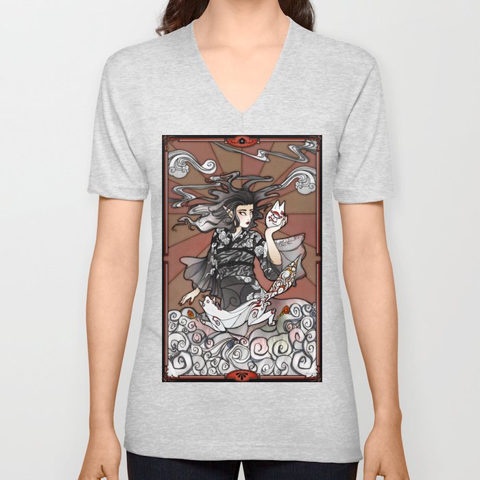 Kitsune V Neck T Shirt