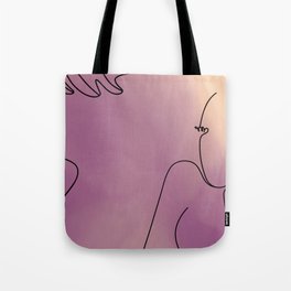 Woman one line drawing, female figure printable wall art, nude art; woman abstract body illustration Tote Bag