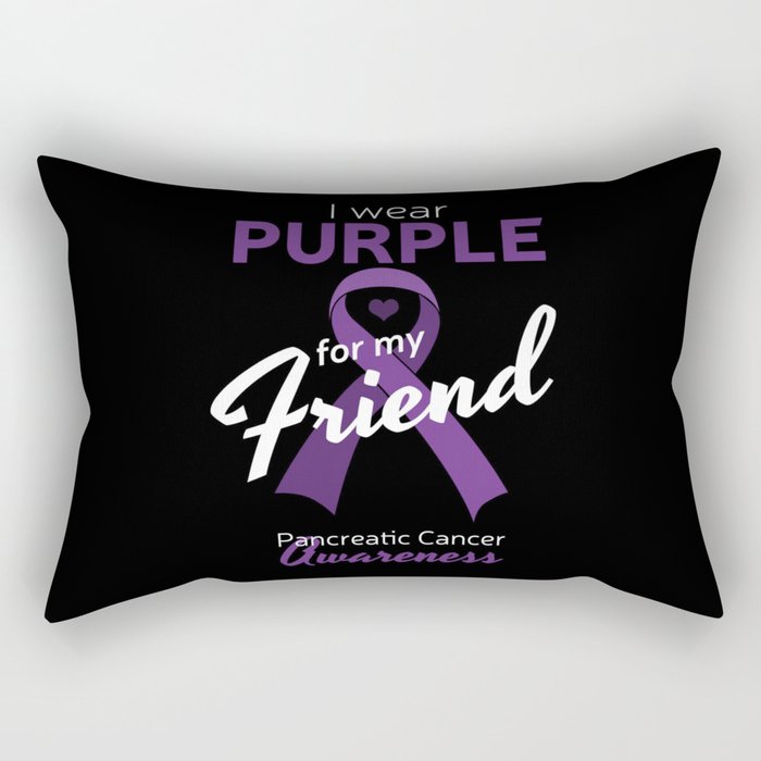 Purple For Friend Pancreatic Cancer Awareness Rectangular Pillow