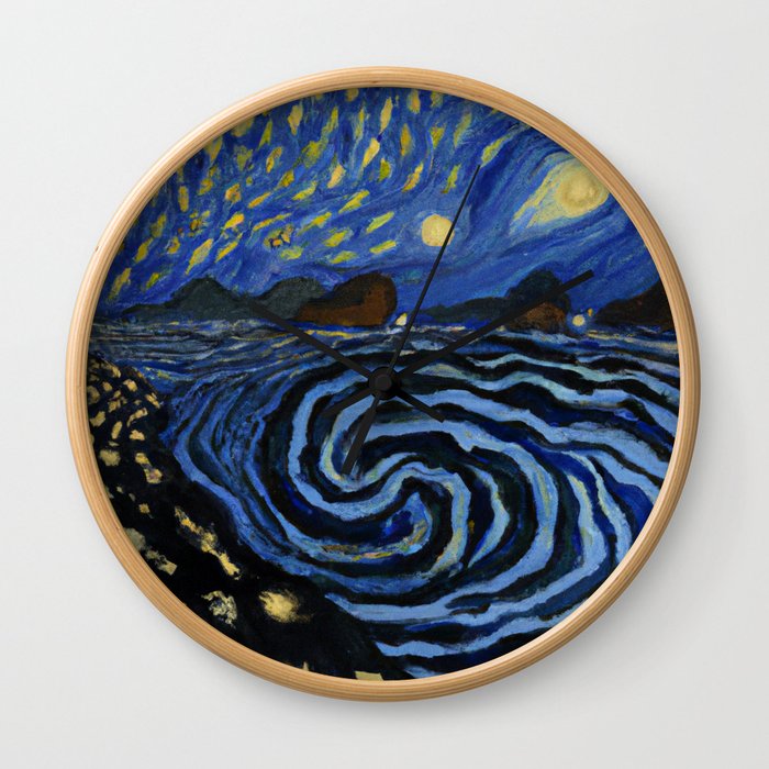 Starry wave  Wall Clock