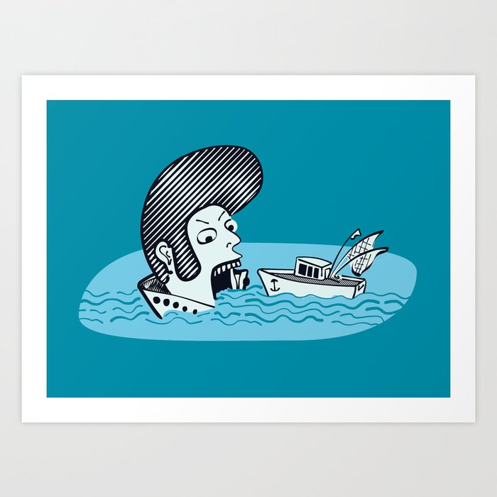 Elvis Eats Boats Art Print