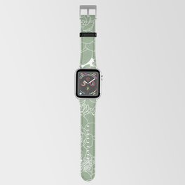 Succulent Line Drawing- Sage Green Apple Watch Band