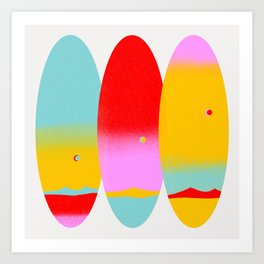 Sunsets and Surfboards Art Print