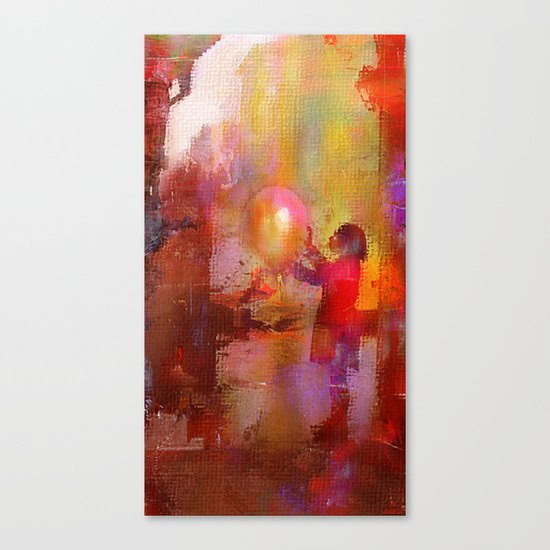 The girl with the baloon Canvas Print