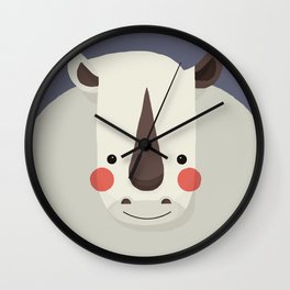 Rhinoceros, Animal Portrait Wall Clock