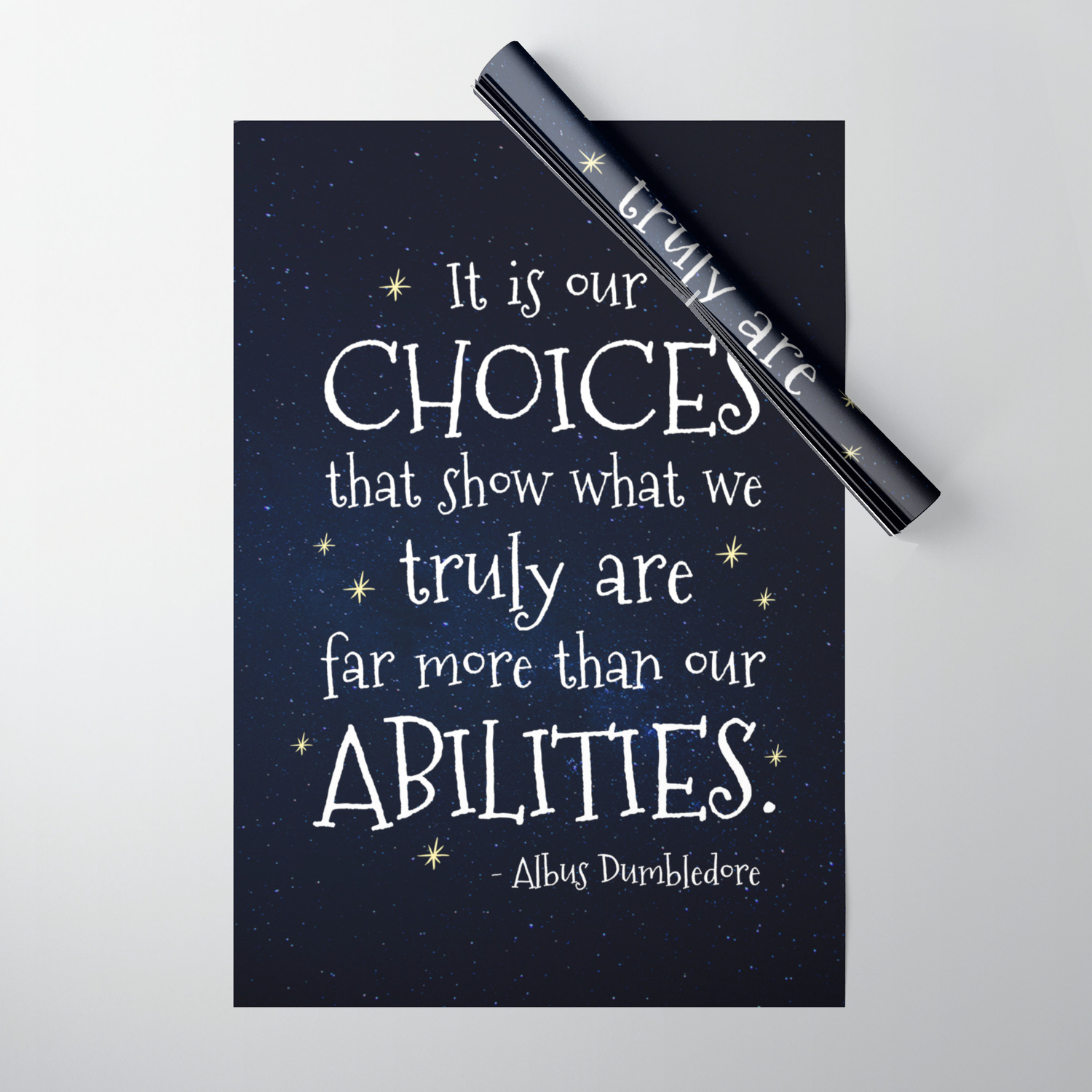 It Is Our Choices That Show What We Truly Are Hp2 Dumbledore Quote Wrapping Paper By Daniela Enriquez Society6